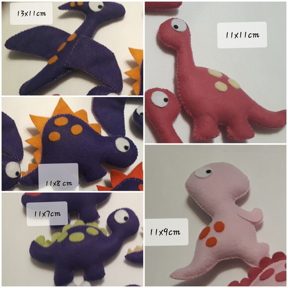 Dinossauro Colorido de Feltro no Palito