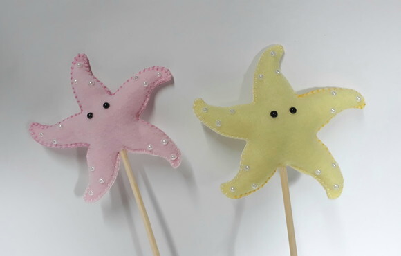 Estrela do Mar Feltro- no Palito Modelo 1