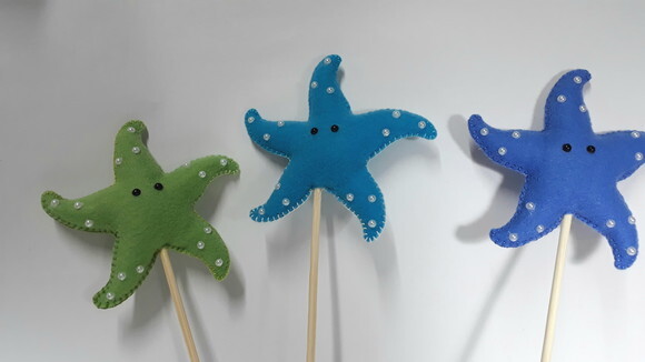 Estrela do Mar Feltro- no Palito Modelo 1