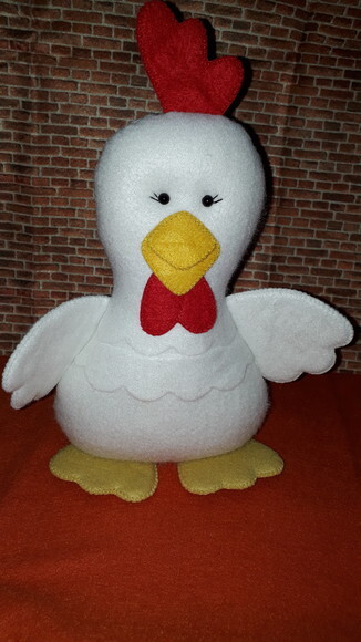 Galinha de Feltro + Dois Pintinhos