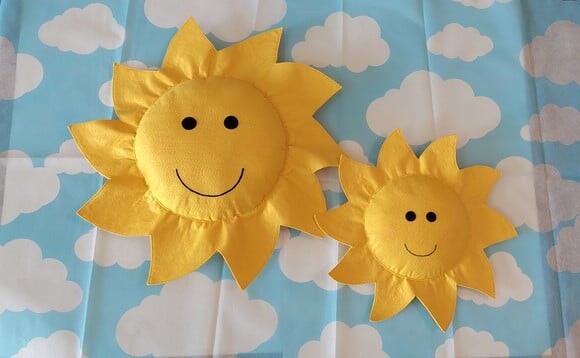 Kit - 01 Sol com 30 cm + 01 Sol com 40 cm -decoração
