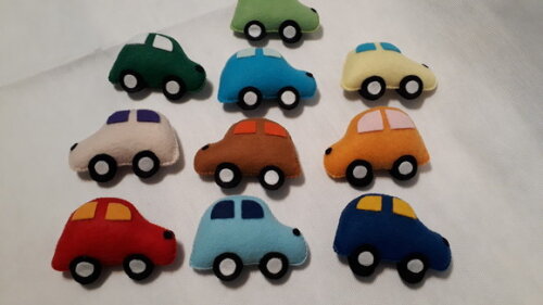 Carrinho Colorido em Feltro