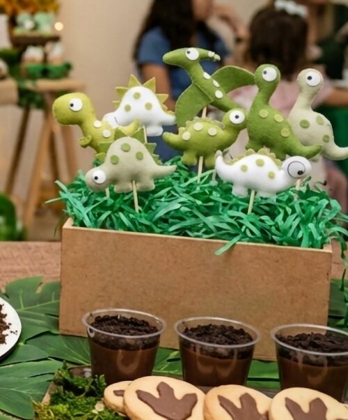 Dinossauros de Feltro no Palito