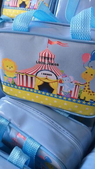 Bolsas Material Verniz Circo Azul
