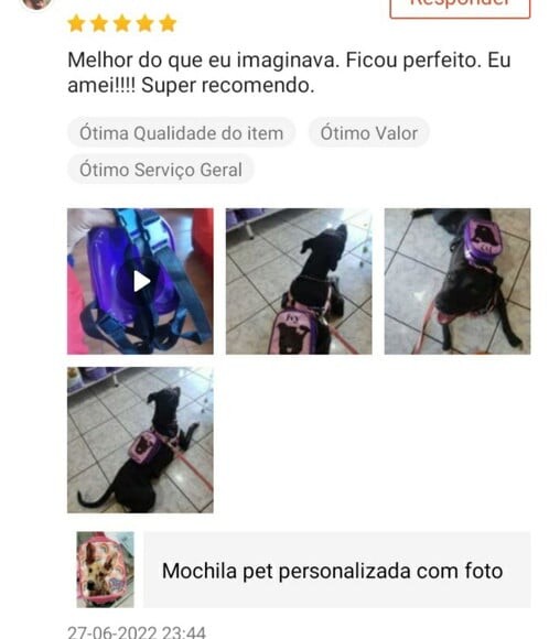 Mochila Peitoral G Mochila Pet Dog