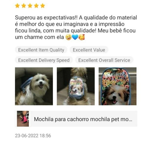 Mochila Peitoral G Mochila Pet Dog