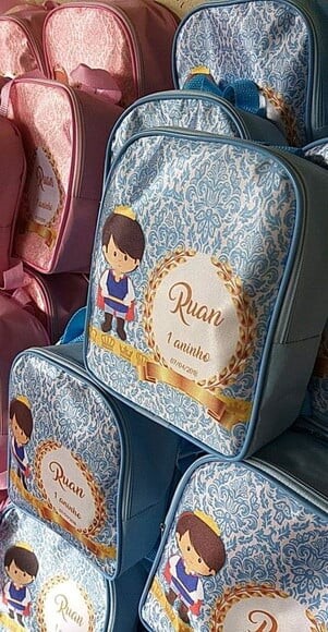 Mochila Personalizada Tema Princesa e Príncipe