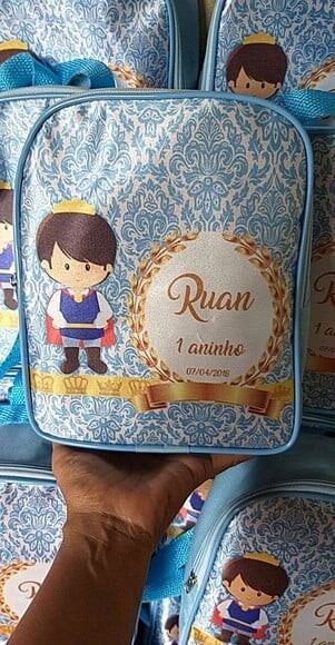 Mochila Personalizada Tema Princesa e Príncipe