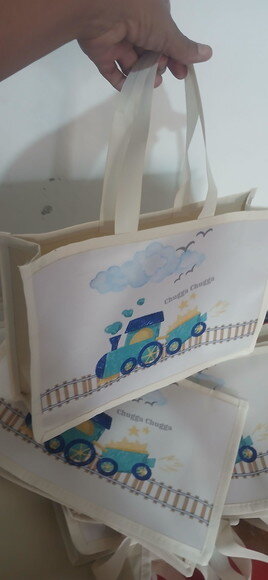 Bolsa Personalizada Dia das Crianças Tema Trem e Outros...