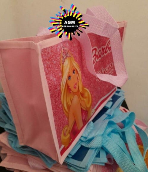 Bolsa Personalizada Tema Barbie e Outros...