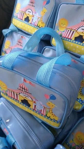 Bolsas Material Verniz Circo Azul