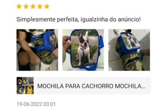 Mochila Peitoral G Mochila Pet Dog