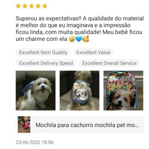 Mochila Peitoral G Mochila Pet Dog