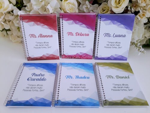 Caderno Corporativo Personalizado Geométrico Colorido