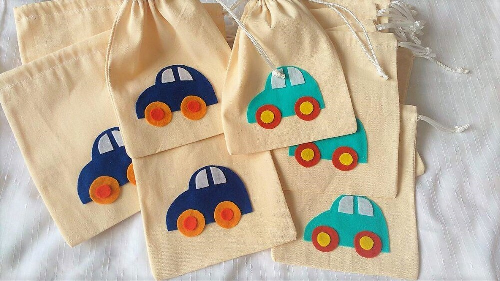 Sacolinha de tecido carros