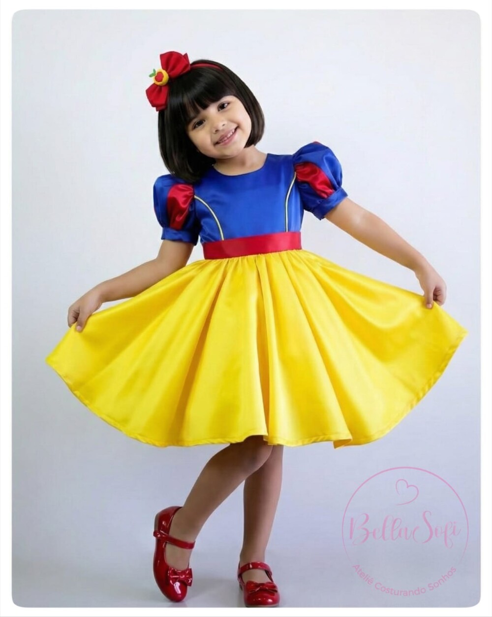Vestido Festa Branca de Neve