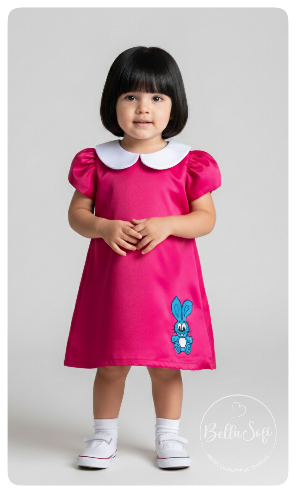 Vestido Infantil Sansão Mônica Vermelho com Bordado