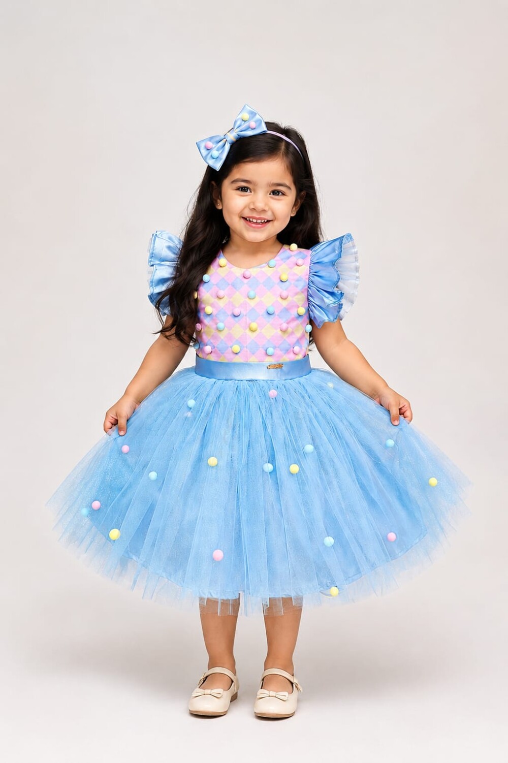 Vestido Infantil Circo Azul - Palhacinha