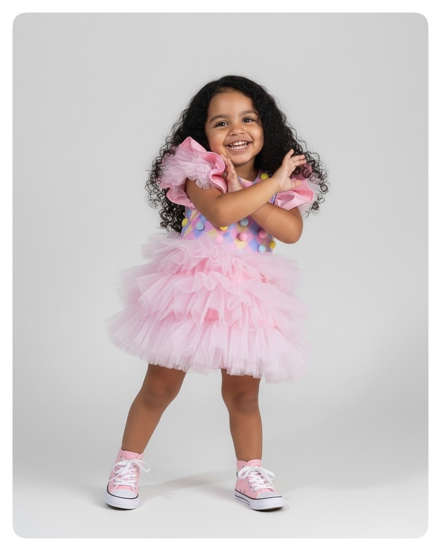 Bombacha Infantil 2 em 1 Palhacinha com Saia Tutu - Circo