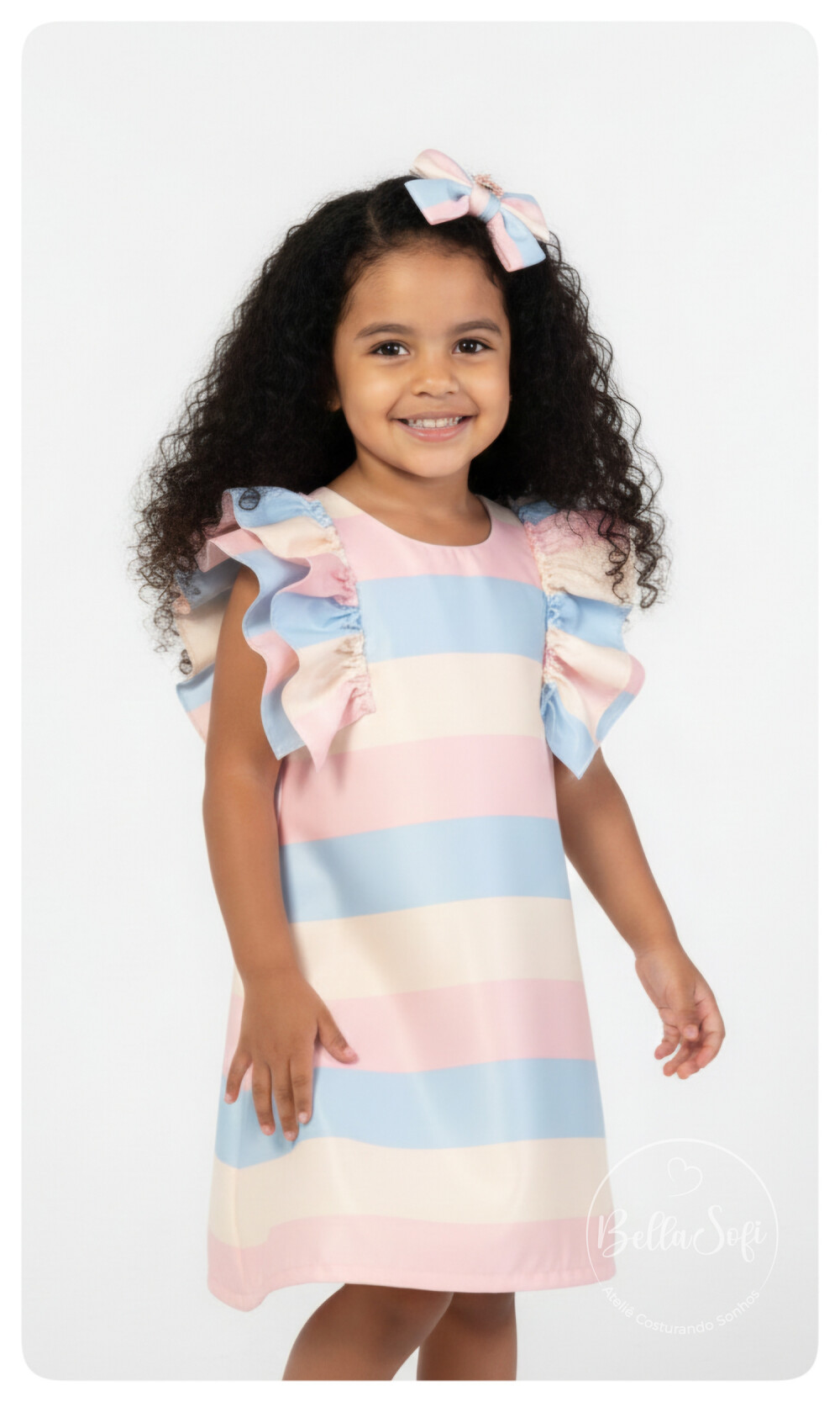Vestido Infantil Temático Arco Íris - Alta Costura e Conforto