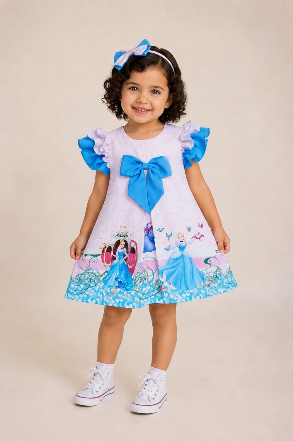 Vestido Trapézio Infantil Cinderela
