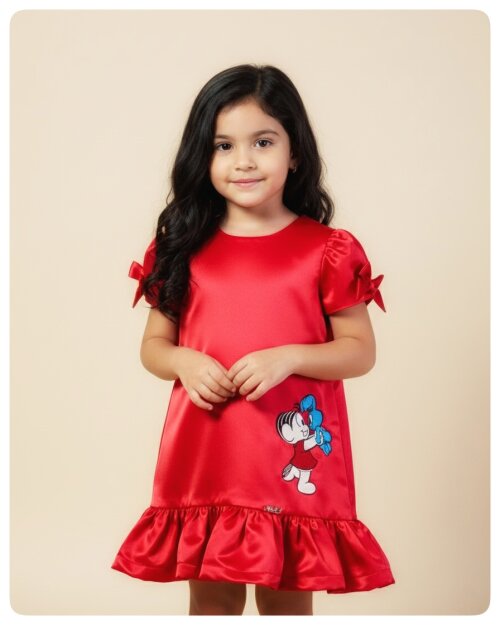 Vestido Infantil Temático Mônica
