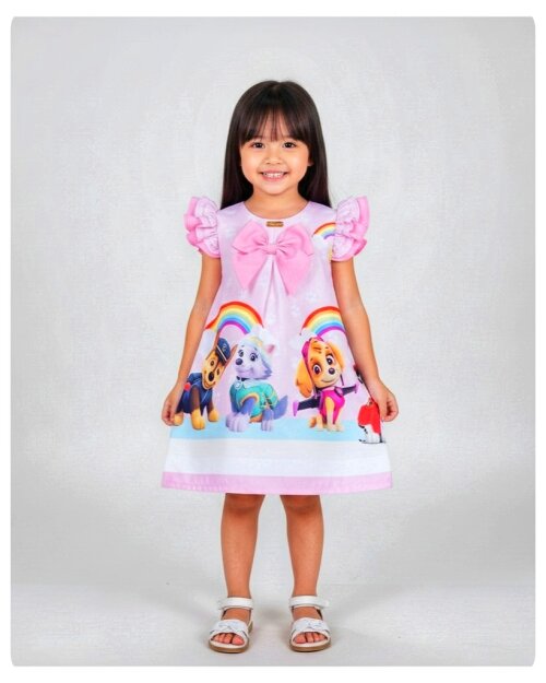 Vestido Temático Patrulha Canina Skye e Everest