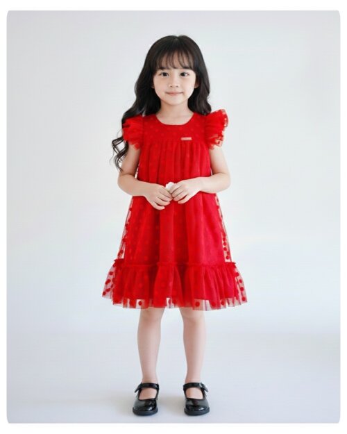 Vestido Sofia em Tule Vermelho