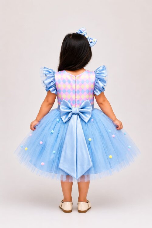 Vestido Infantil Circo Azul - Palhacinha