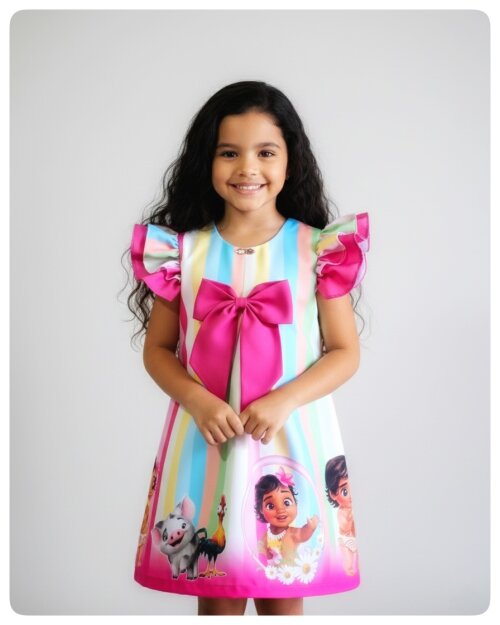 Vestido Infantil Temático Moana Baby