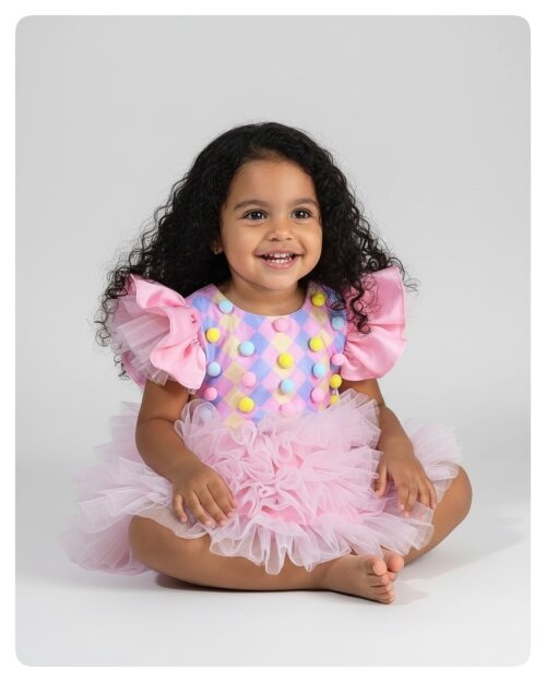 Bombacha Infantil 2 em 1 Palhacinha com Saia Tutu - Circo