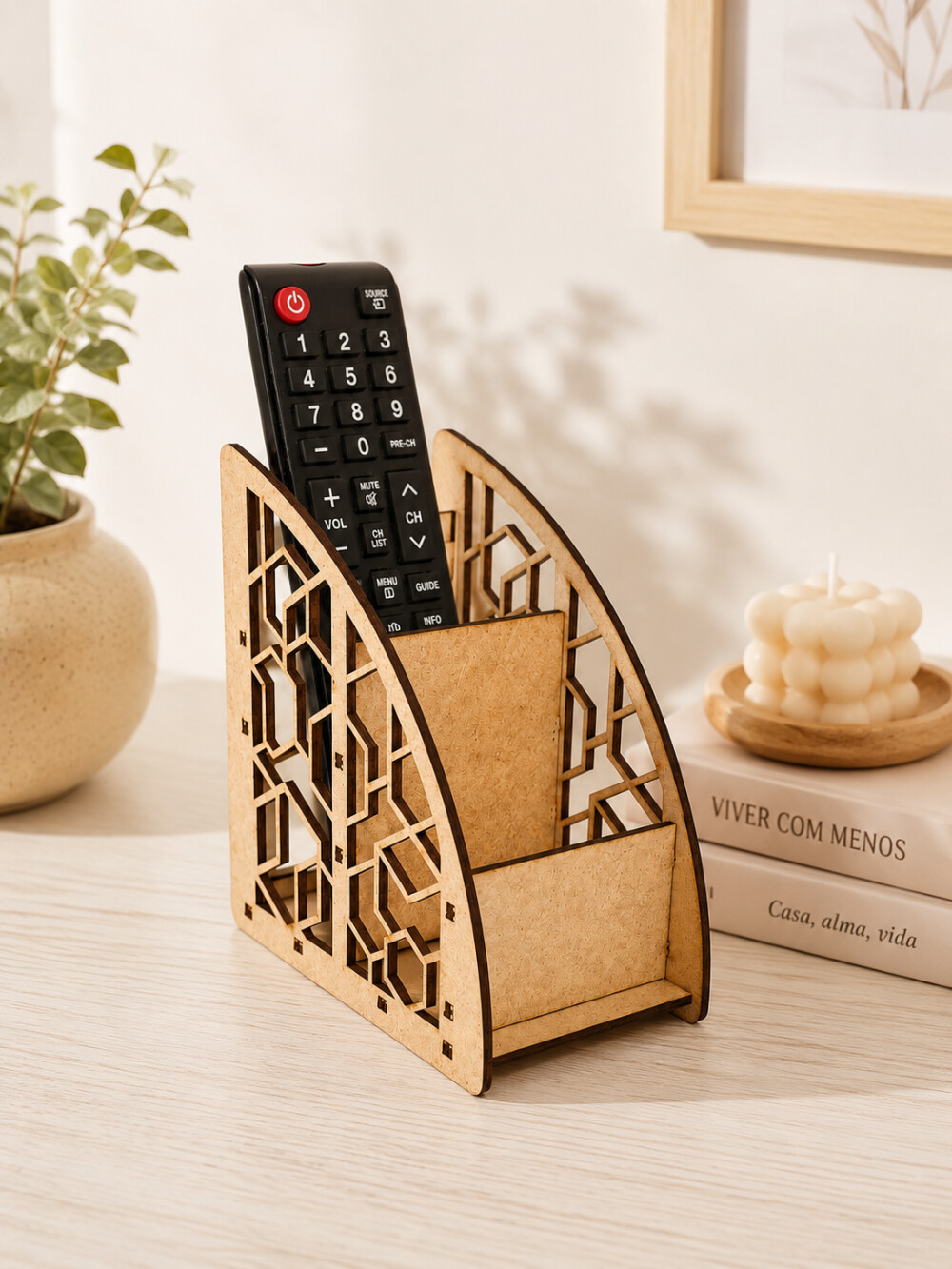 Porta controle para TV, Home Theater ou Ar Condicionado em MDF