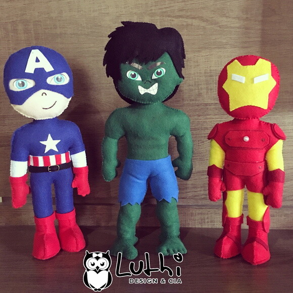 Bonecos Super Heróis em feltro