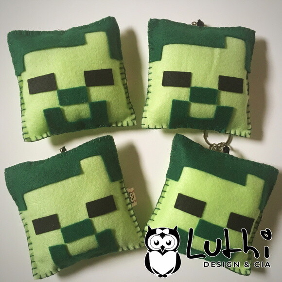 Chaveiro em feltro - Minecraft