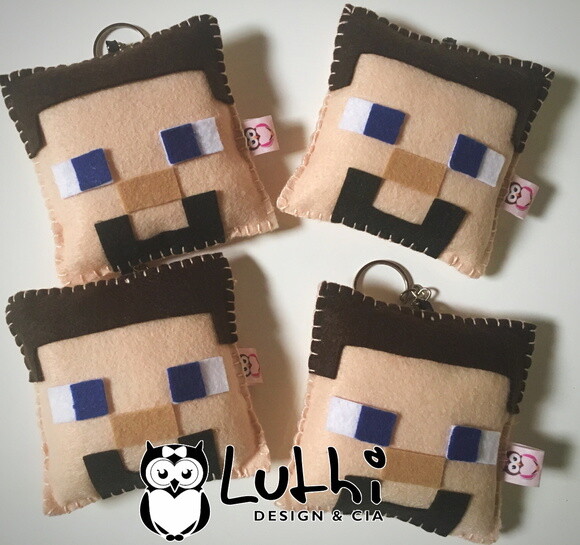 Chaveiro em feltro - Minecraft