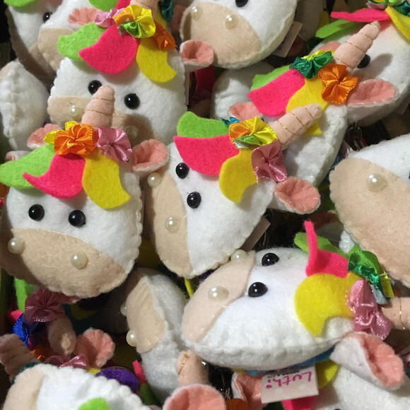 Chaveiro unicórnio em feltro