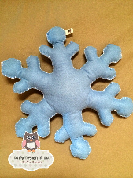 Peso de porta Floco de Neve/Frozen em feltro