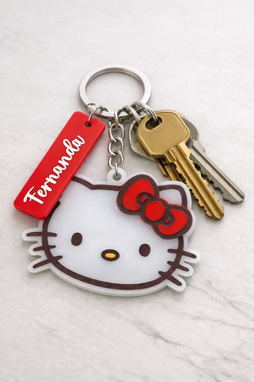 Chaveiro Hello Kitty em acrílico personalizado
