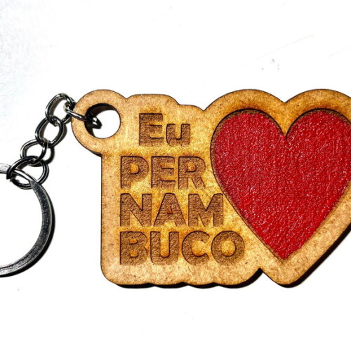 Chaveiro mdf com Gravação a Laser e Pintura Simples