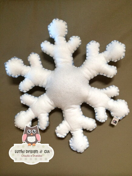 Peso de porta Floco de Neve/Frozen em feltro