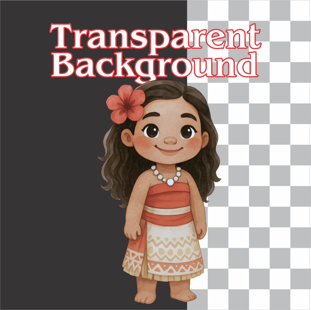 Kit Digital Moana Cute Aquarela
