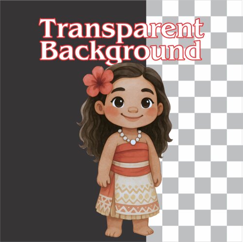 Kit Digital Moana Cute Aquarela