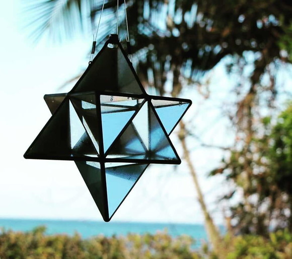 Prisma d'água Estrela Merkabah feng shui harmonizador