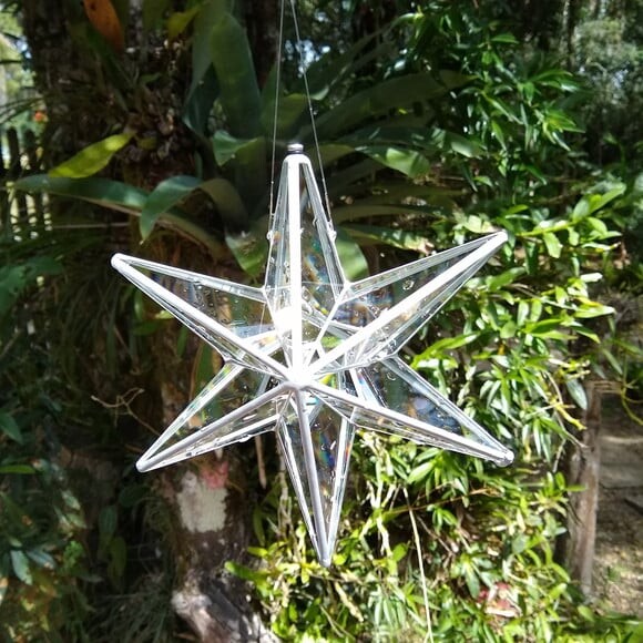 Prisma d'água Estrela Vespertina 6 Pontas feng shui