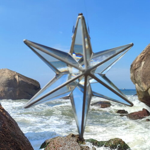 Prisma d'água Estrela Vespertina 6 Pontas feng shui