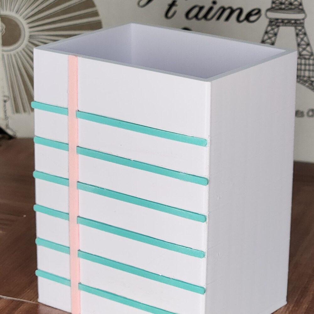 Porta Canetas Folha de Caderno