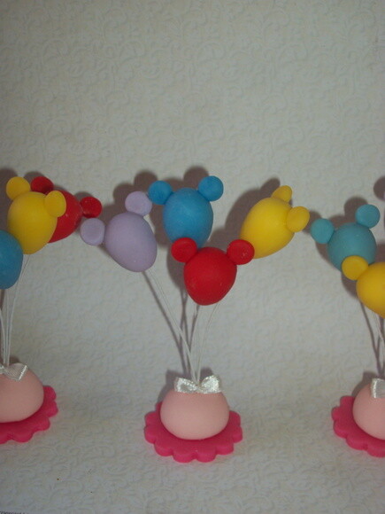 Apliques em biscuit da Minnie