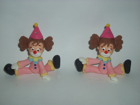 Apliques em biscuit circo rosa