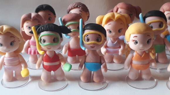 Apliques em biscuit Pool Party