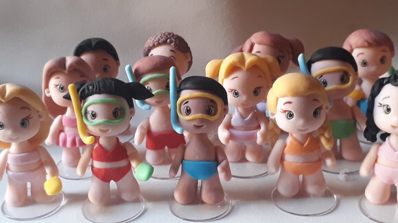 Apliques em biscuit Pool Party